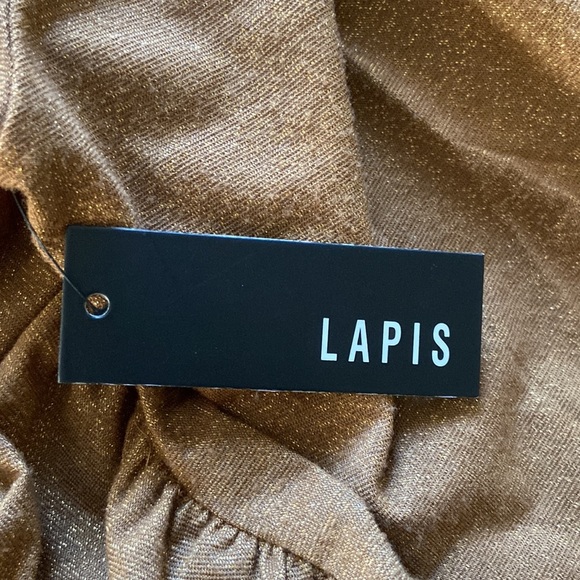 NWT Lapis Bronze V-neck Ruched Dress - Picture 6 of 6